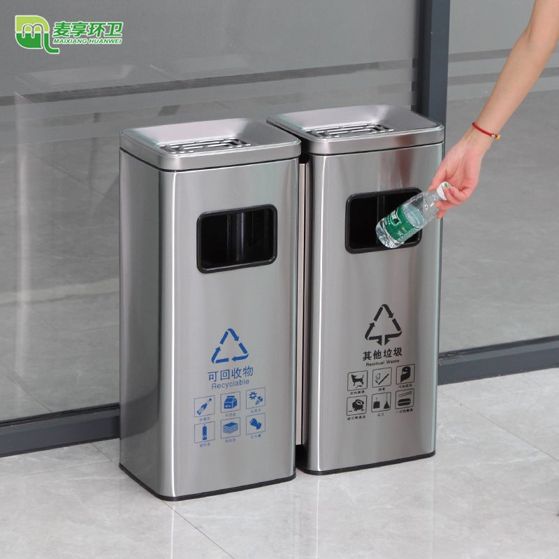 El Trash Can Lobby Vertical Stainless Steel Ashtray Corridor Elevator Entrance Outdoor Commercial El Lobby Dedicated - Image 4